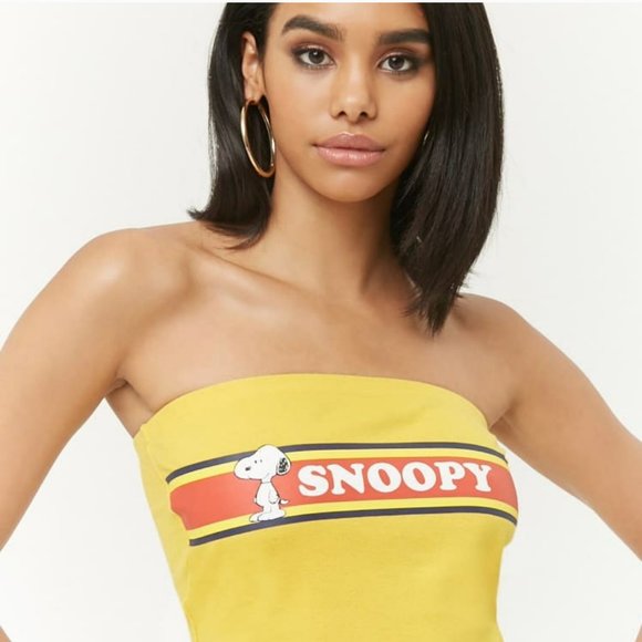 NWT Forever 21 Peanuts Snoopy Bandeau Top - Picture 1 of 4